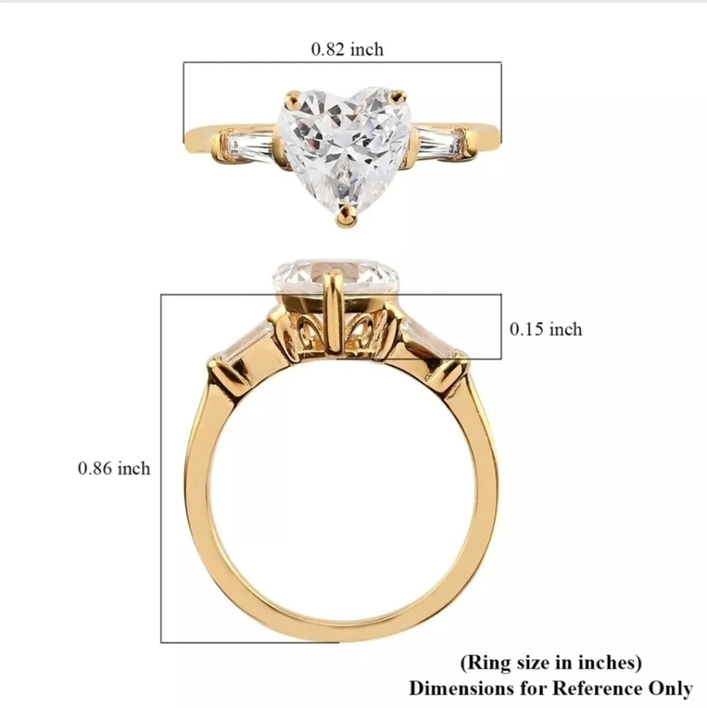 Swarovski Zirconia Heart Vermeil YG Over Sterling Silver